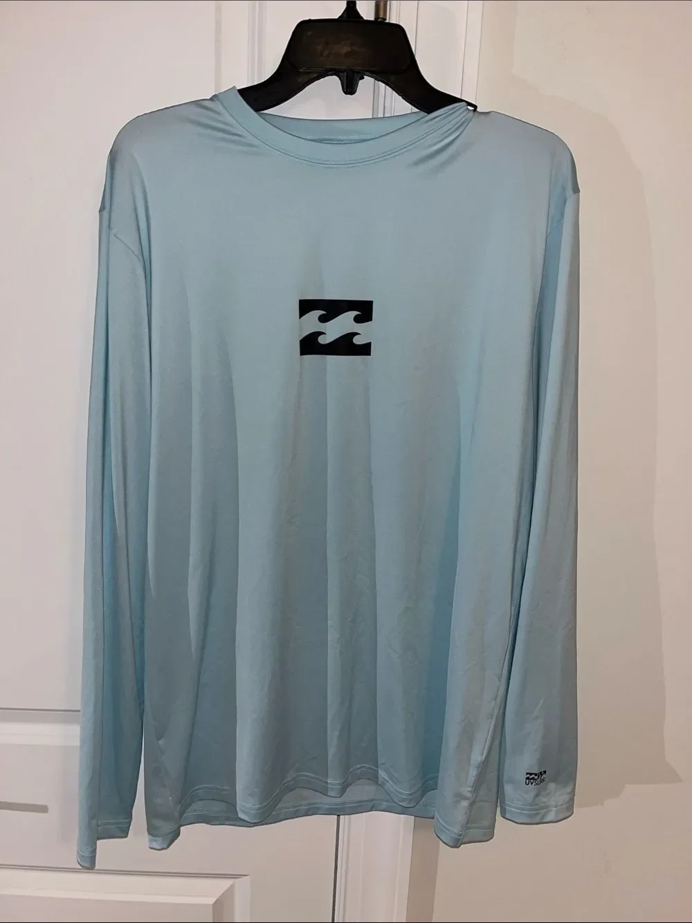 New LS Men’s Billabong surf rashie rashguard top shirt XL Seafoam Coral Blue